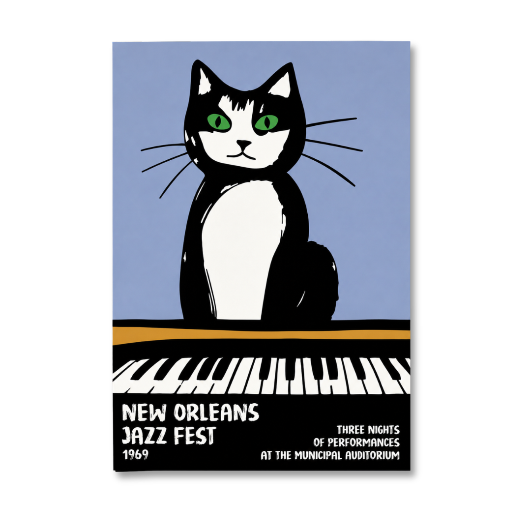 New Orleans Jazz Cat Canvas Print