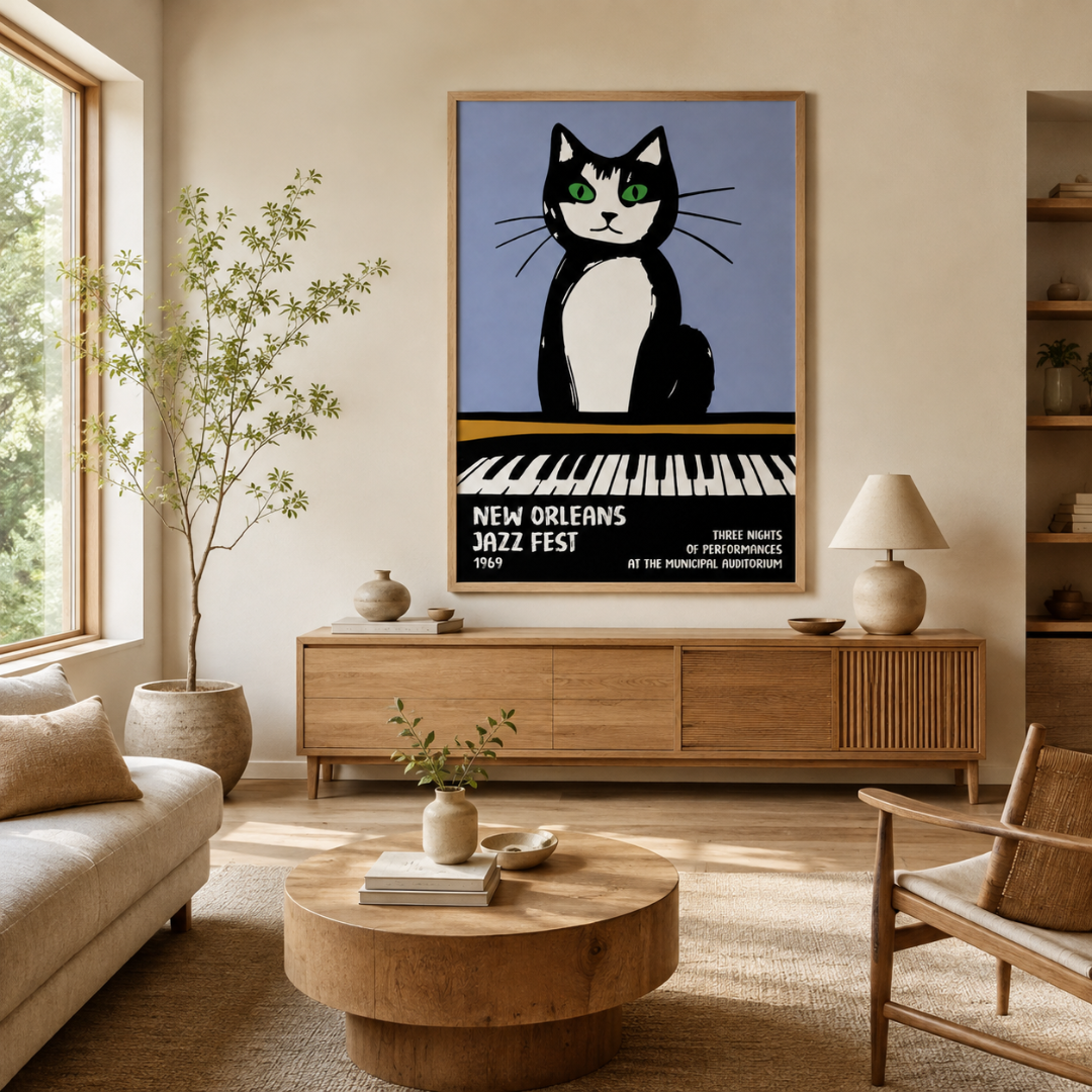 New Orleans Jazz Cat Canvas Print