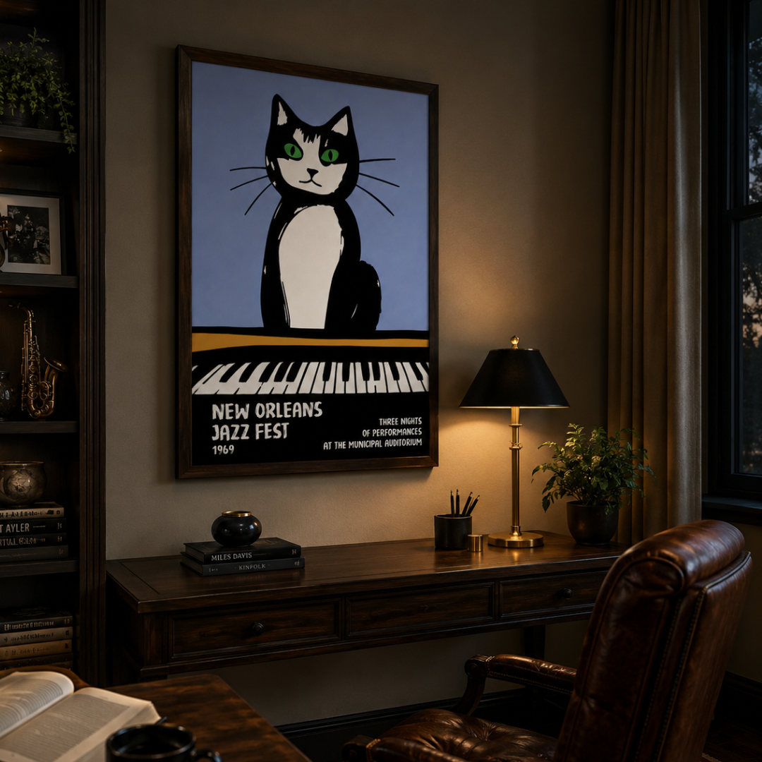 New Orleans Jazz Cat Canvas Print