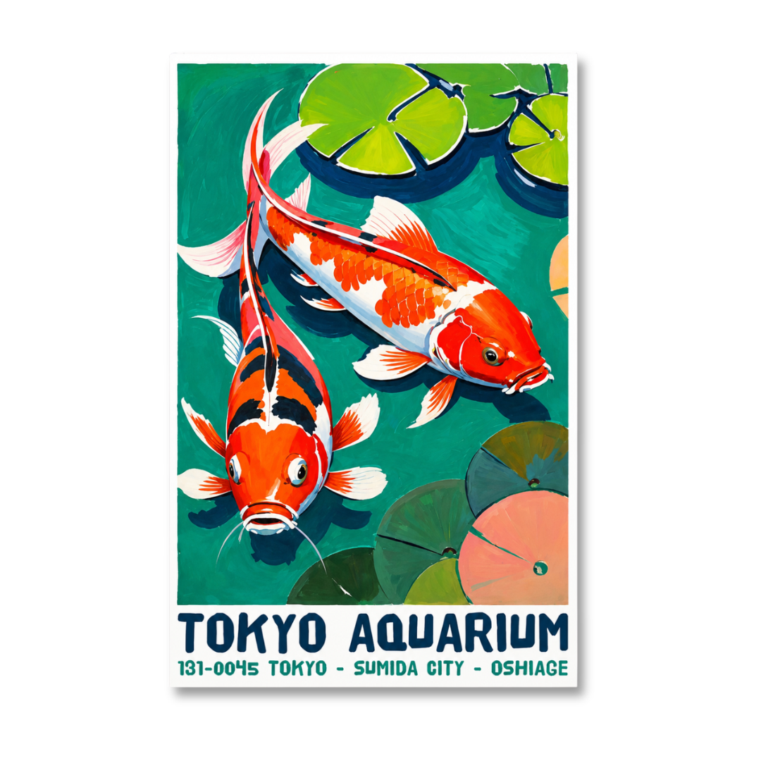Tokyo Aquarium Koi Fish Canvas Print