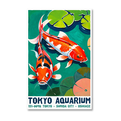 Tokyo Aquarium Koi Fish Canvas Print