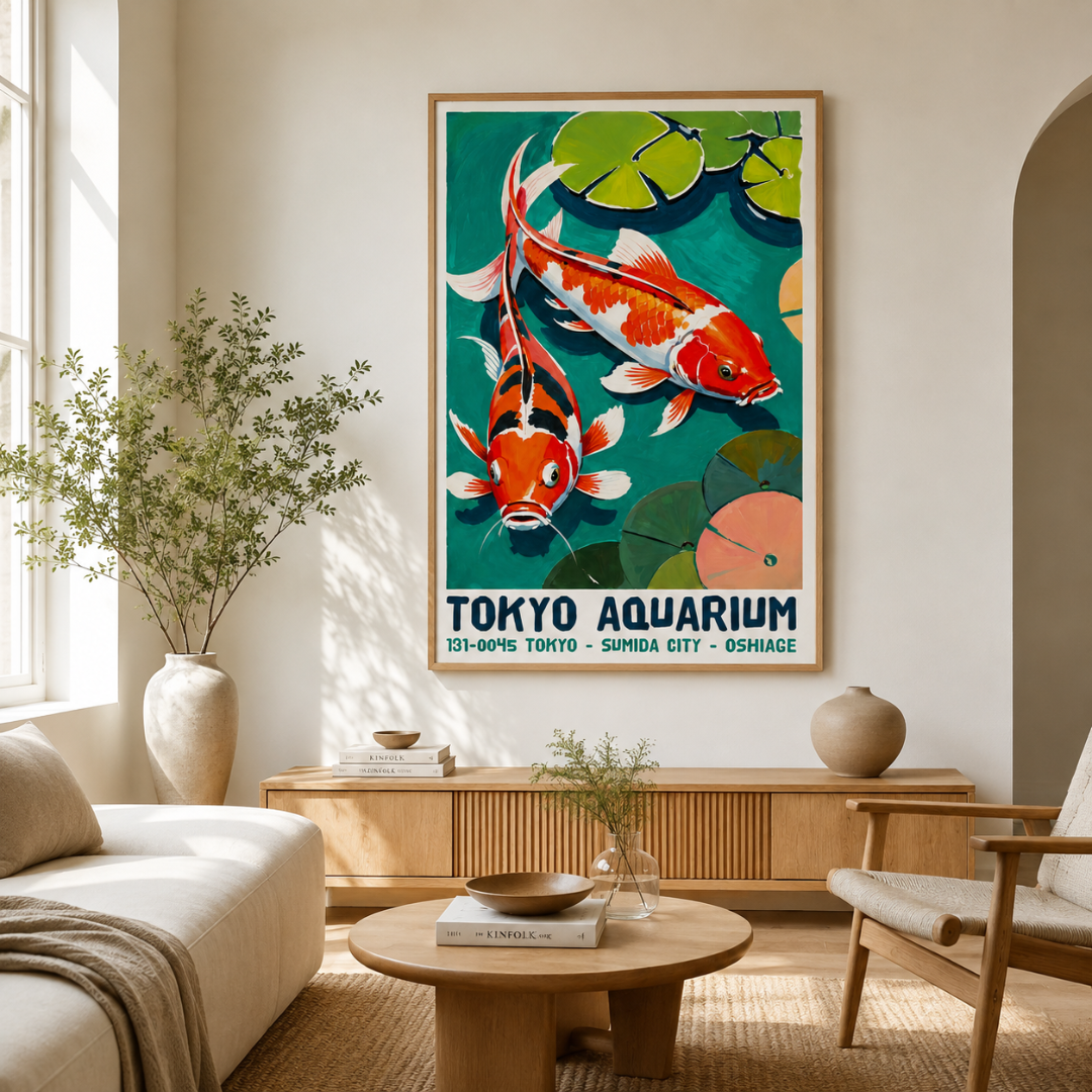 Tokyo Aquarium Koi Fish Canvas Print