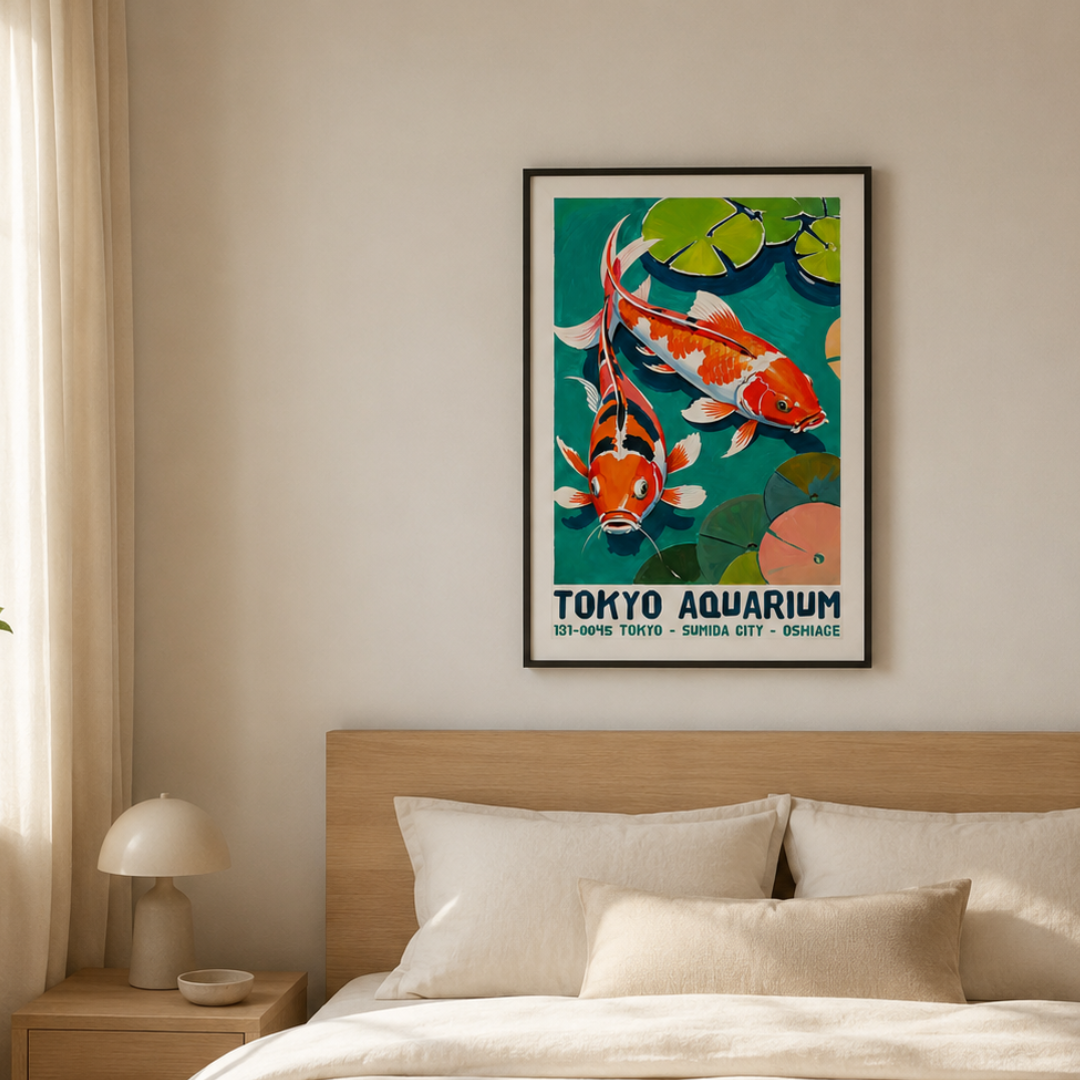 Tokyo Aquarium Koi Fish Canvas Print