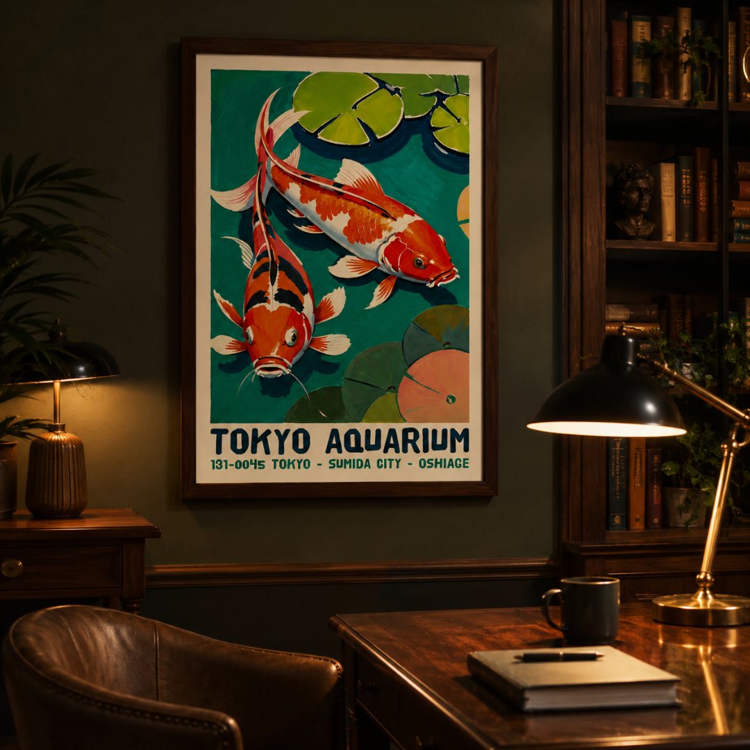 Tokyo Aquarium Koi Fish Canvas Print
