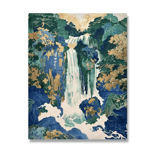 Gilded Falls Japanese Canvas Print