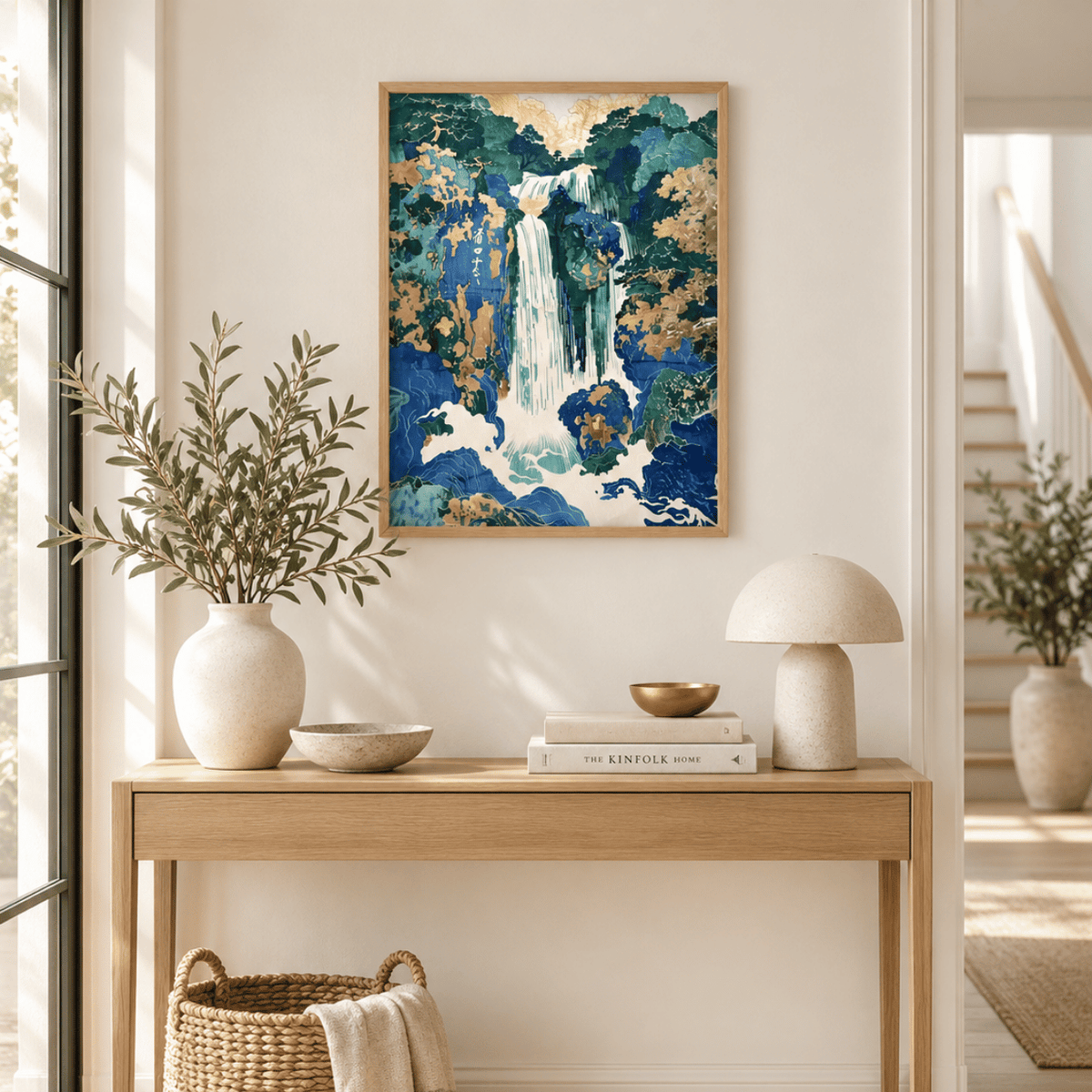 Gilded Falls Japanese Canvas Print