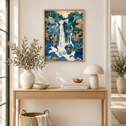 Gilded Falls Japanese Canvas Print
