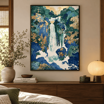 Gilded Falls Japanese Canvas Print