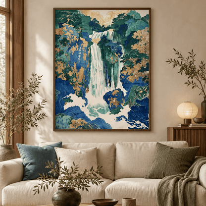 Gilded Falls Japanese Canvas Print
