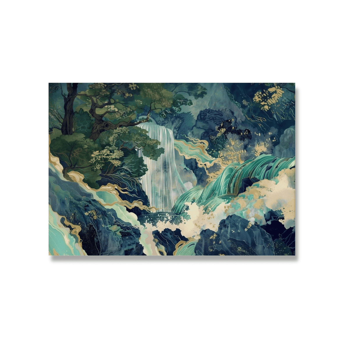 Jade Rapids Japanese Canvas Print
