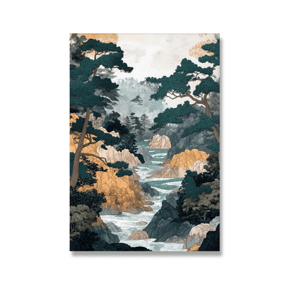 Pine Gorge Japanese River Canvas Print