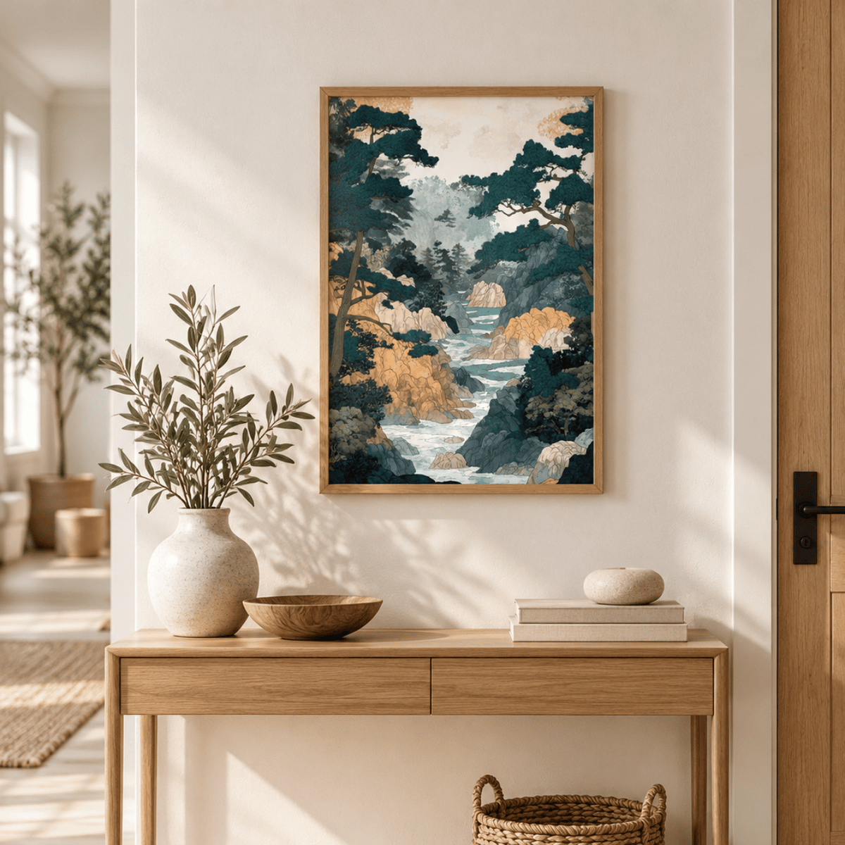 Pine Gorge Japanese River Canvas Print