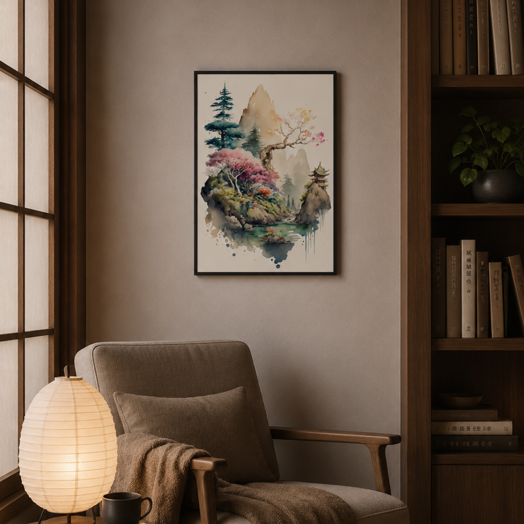 Blossom Peaks Temple Canvas Print