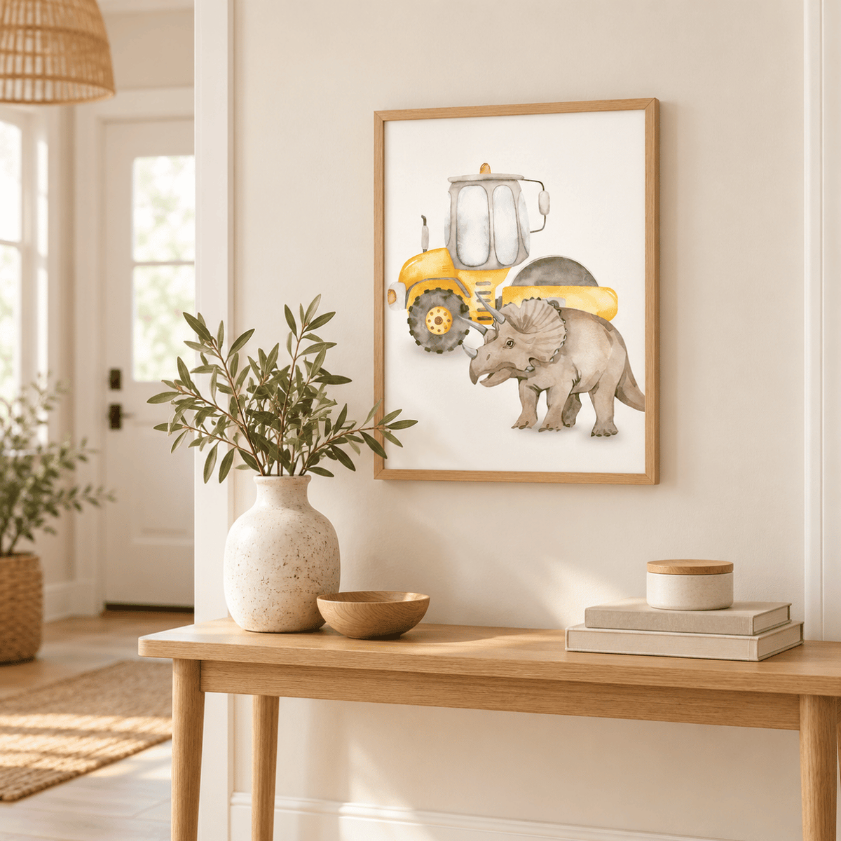 Triceratops Road Roller Adventure Canvas Print