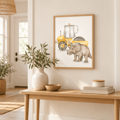 Triceratops Road Roller Adventure Canvas Print