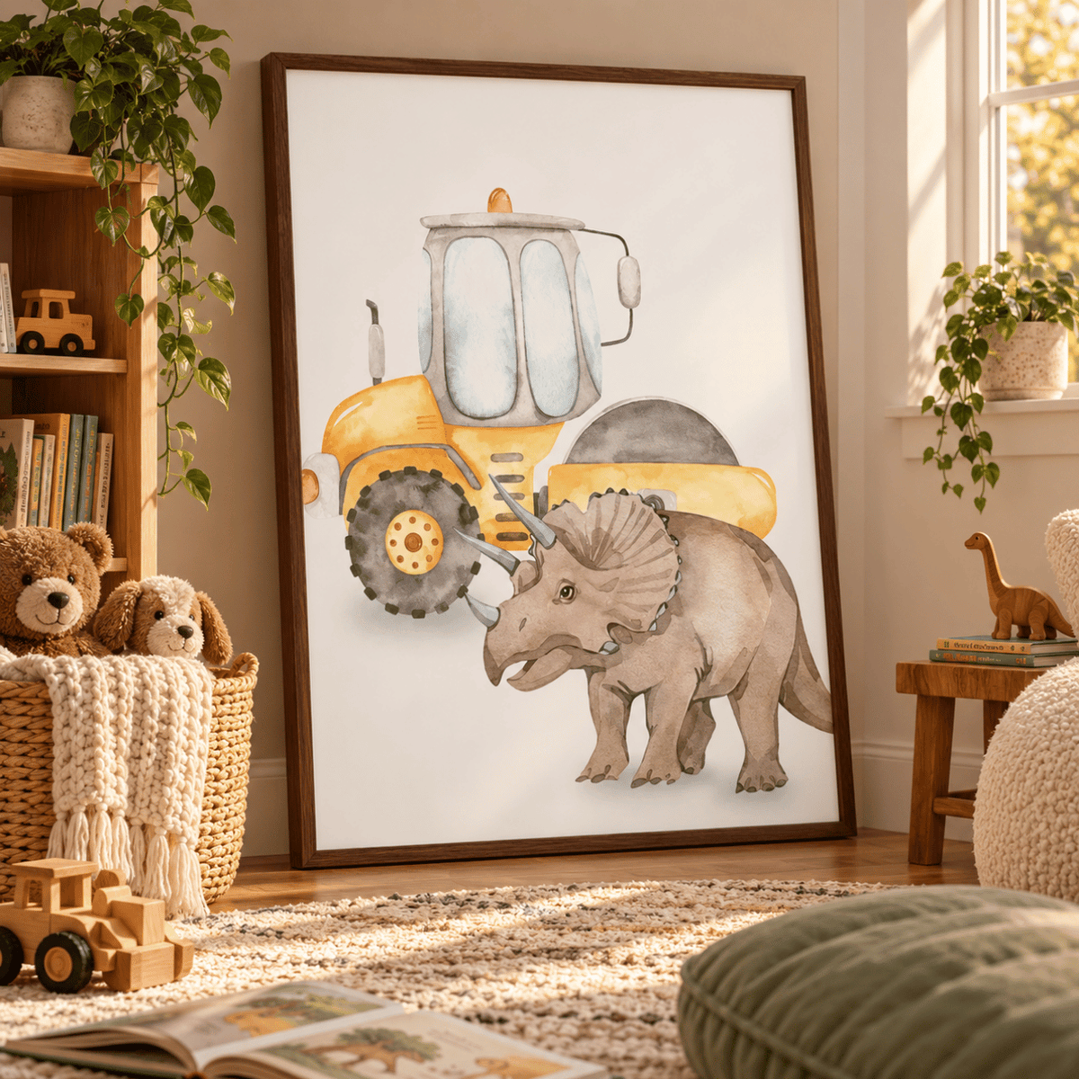 Triceratops Road Roller Adventure Canvas Print