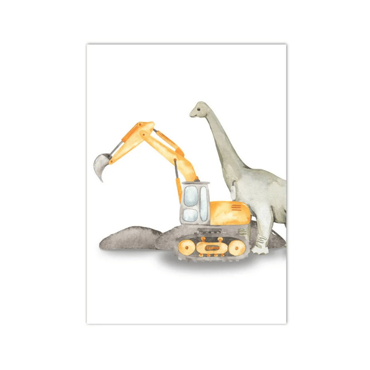 Long Neck Dino Excavator Canvas Print