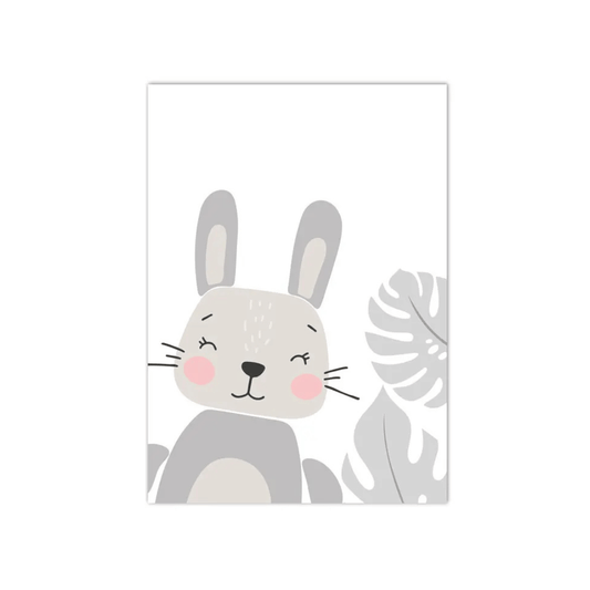 Blush Bunny Botanical Canvas Print