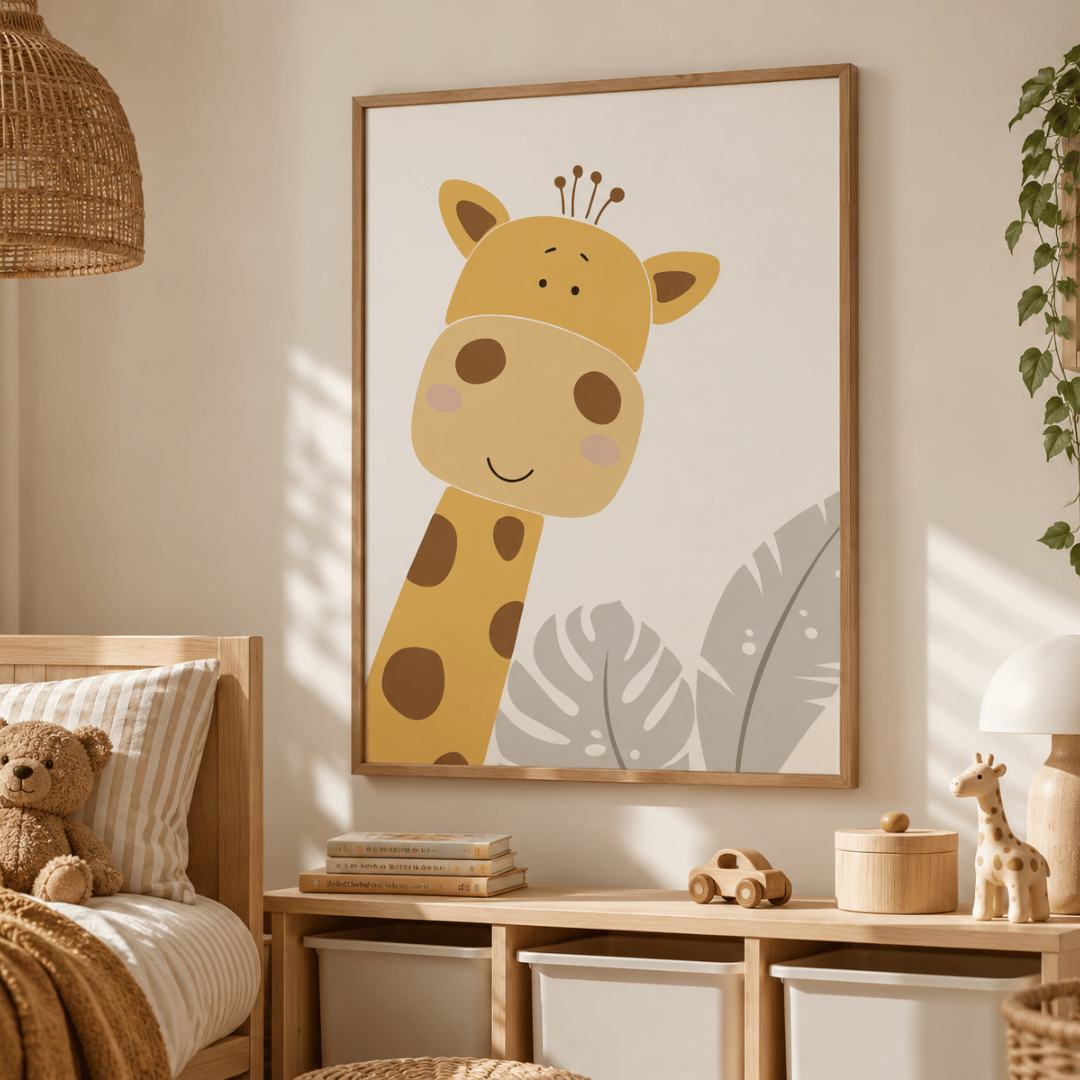 Little Giraffe Safari Canvas Print
