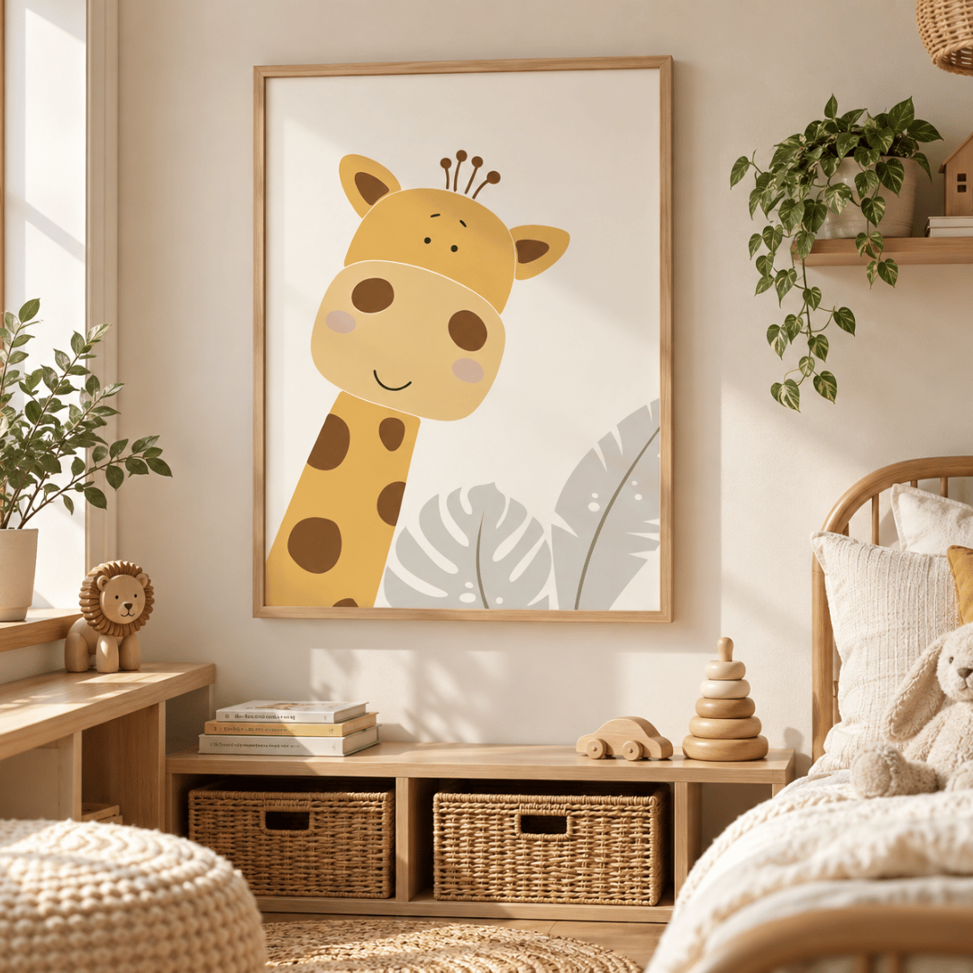 Little Giraffe Safari Canvas Print