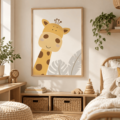 Little Giraffe Safari Canvas Print