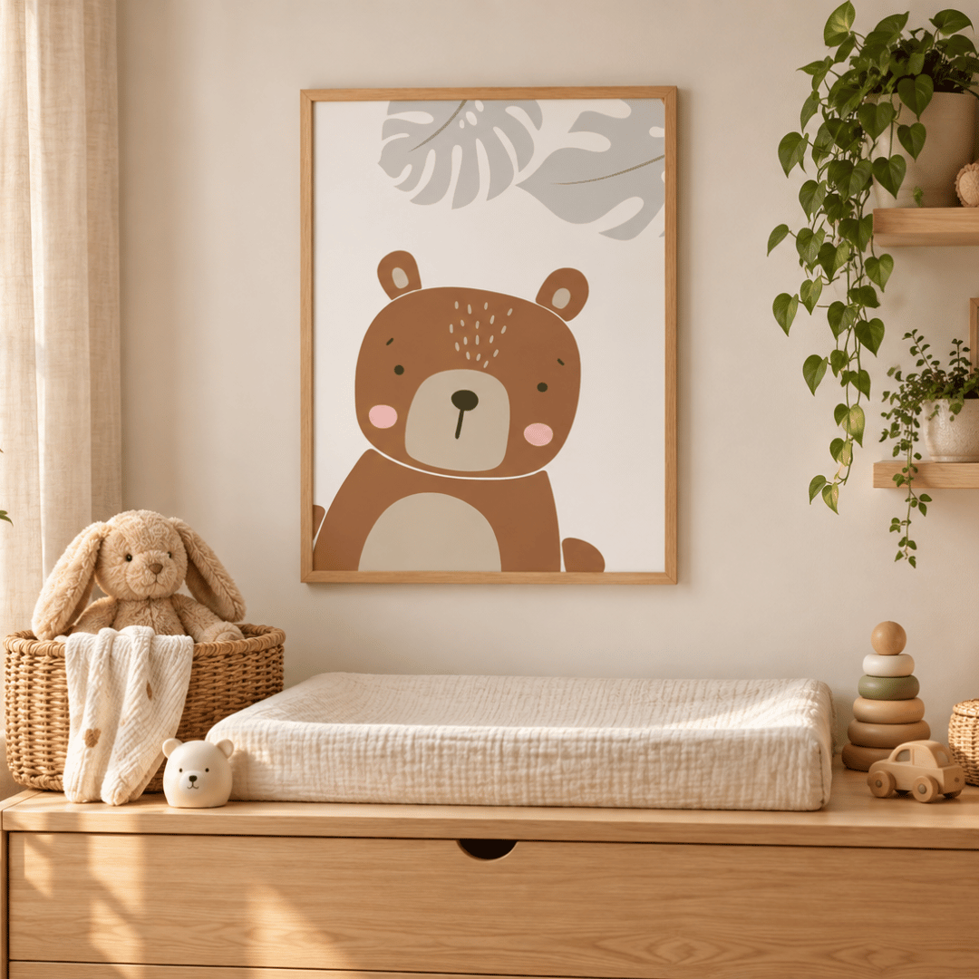 Little Bear Botanical Canvas Print