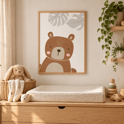 Little Bear Botanical Canvas Print