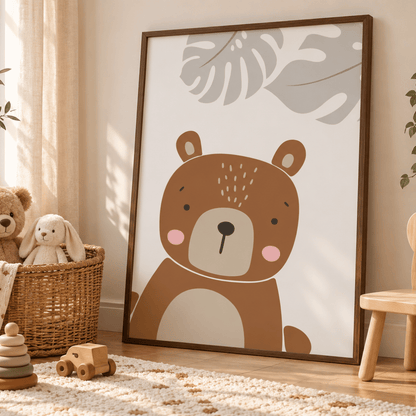 Little Bear Botanical Canvas Print