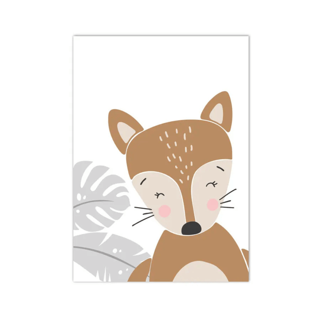 Little Fox Botanical Canvas Print