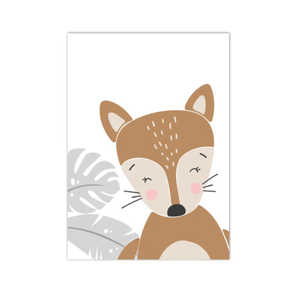 Little Fox Botanical Canvas Print