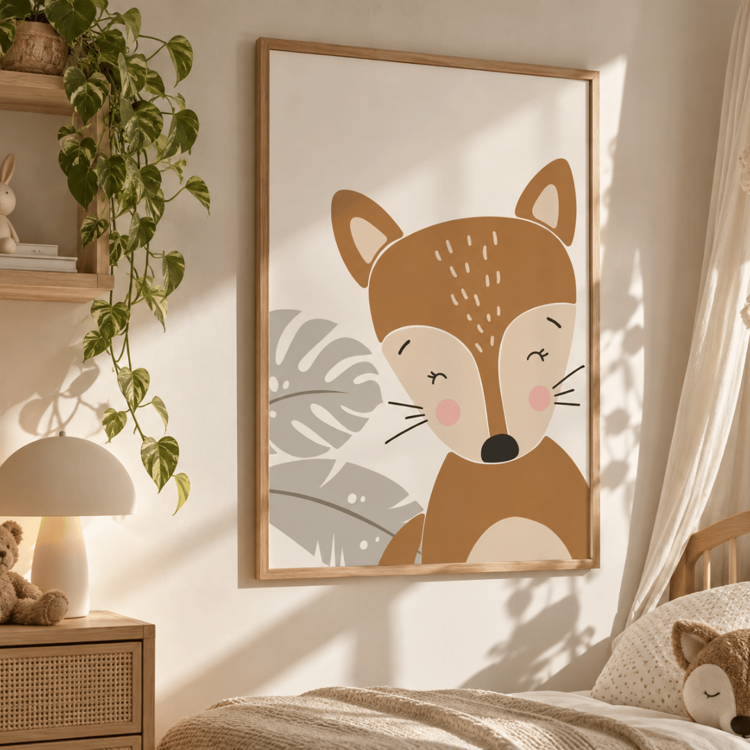 Little Fox Botanical Canvas Print