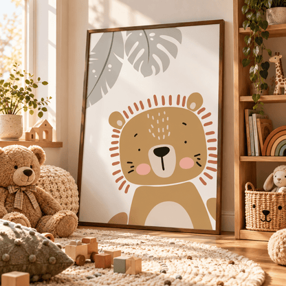 Little Lion Botanical Canvas Print