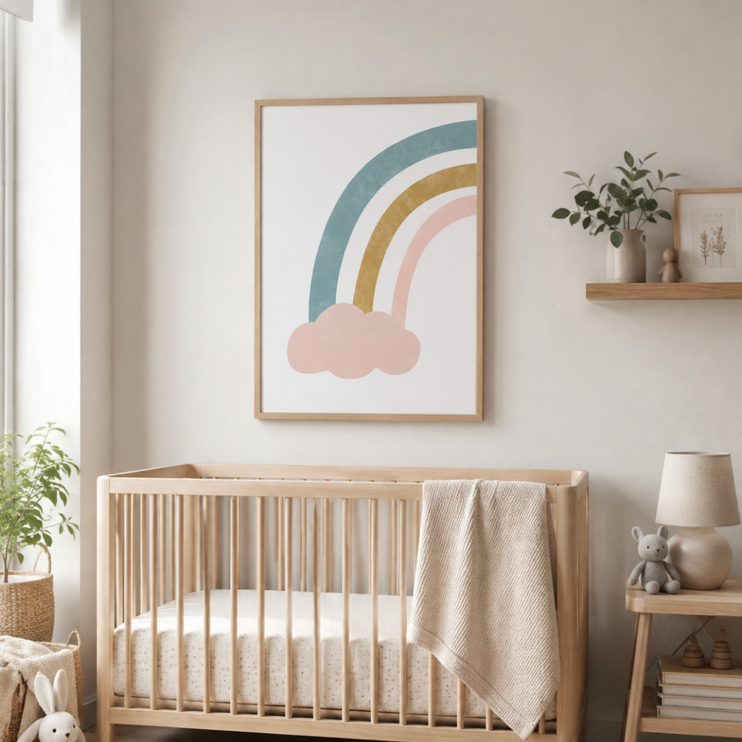 Pastel Rainbow Cloud Boho Canvas Print