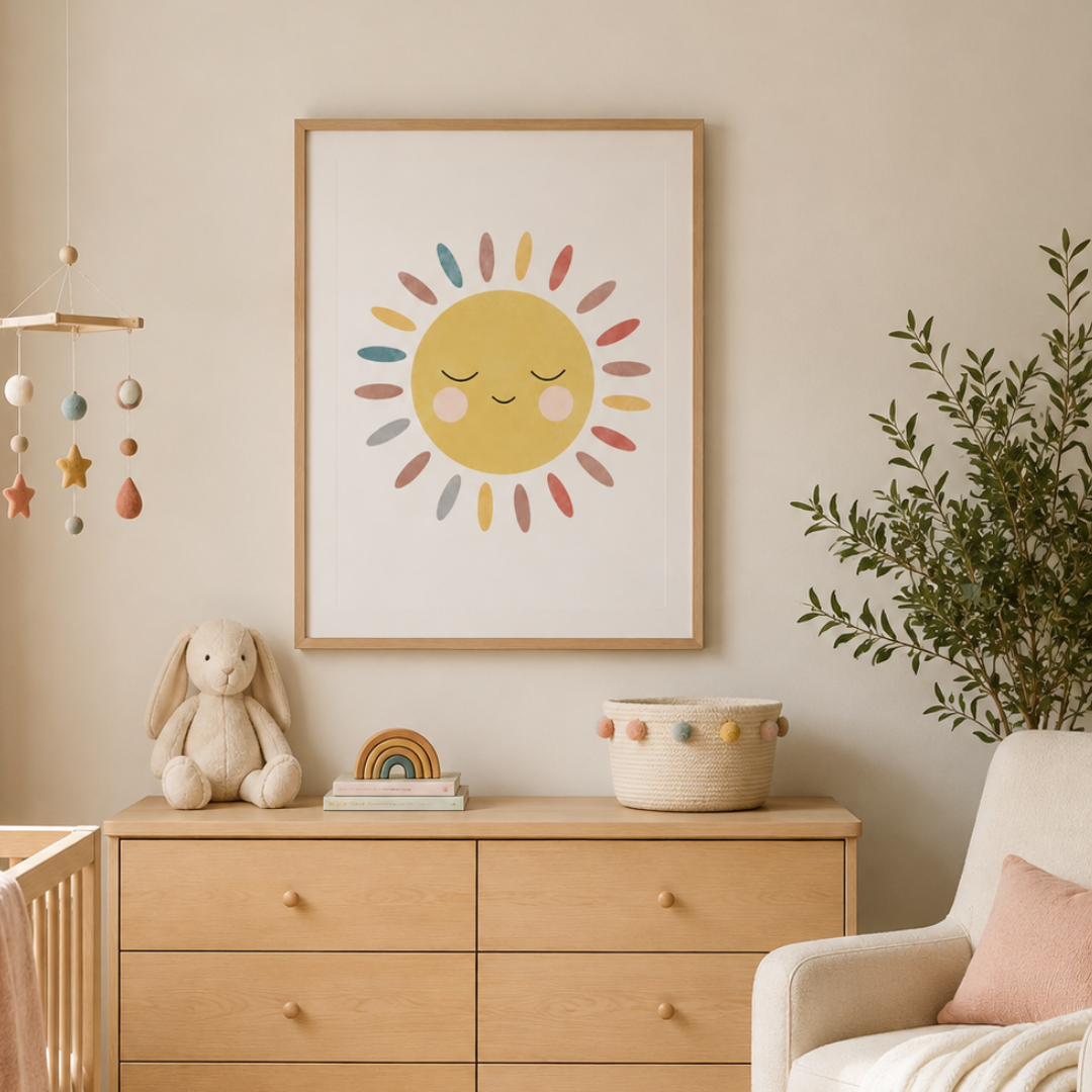 Little Rays Smiling Sun Nursery Canvas Print