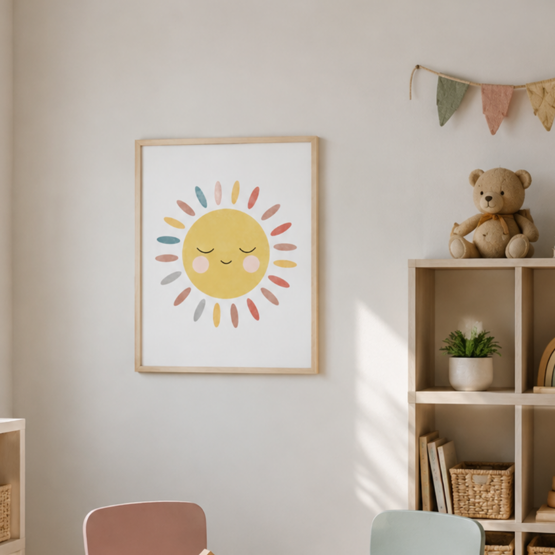 Little Rays Smiling Sun Nursery Canvas Print