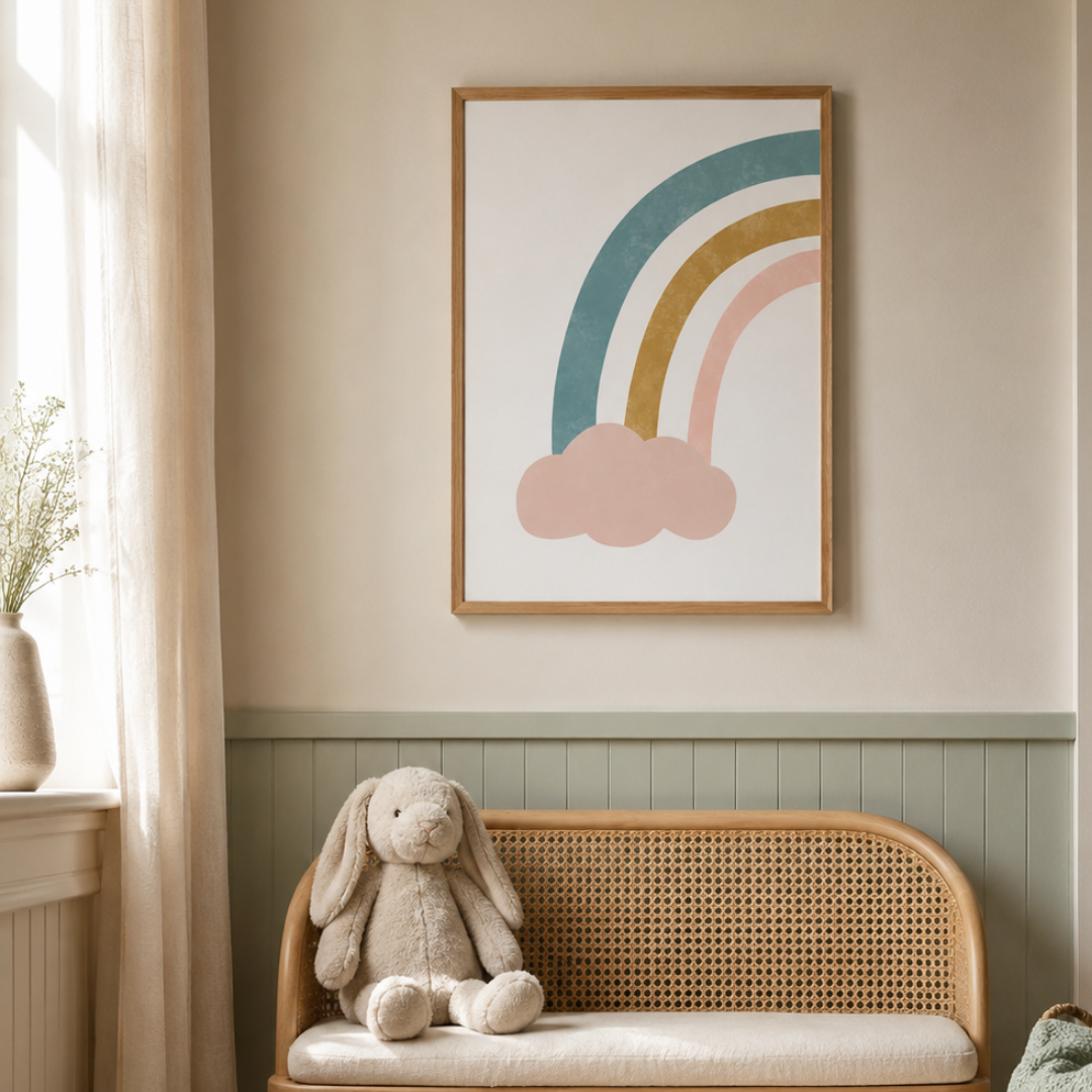 Pastel Rainbow Cloud Boho Canvas Print