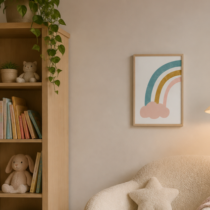 Pastel Rainbow Cloud Boho Canvas Print