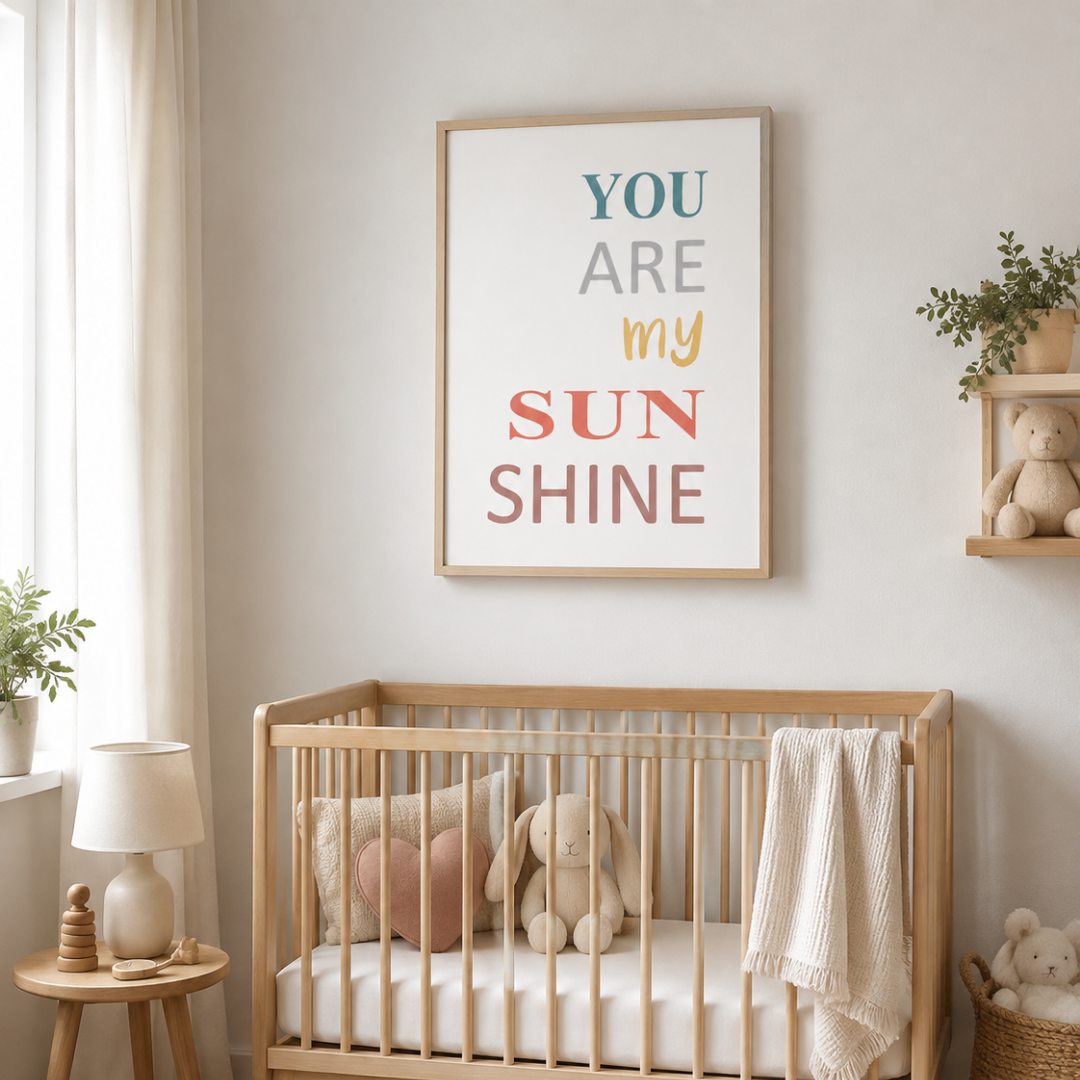 You Are My Sunshine Pastel Nursery Canvas Print