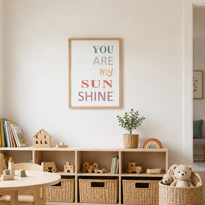 You Are My Sunshine Pastel Nursery Canvas Print