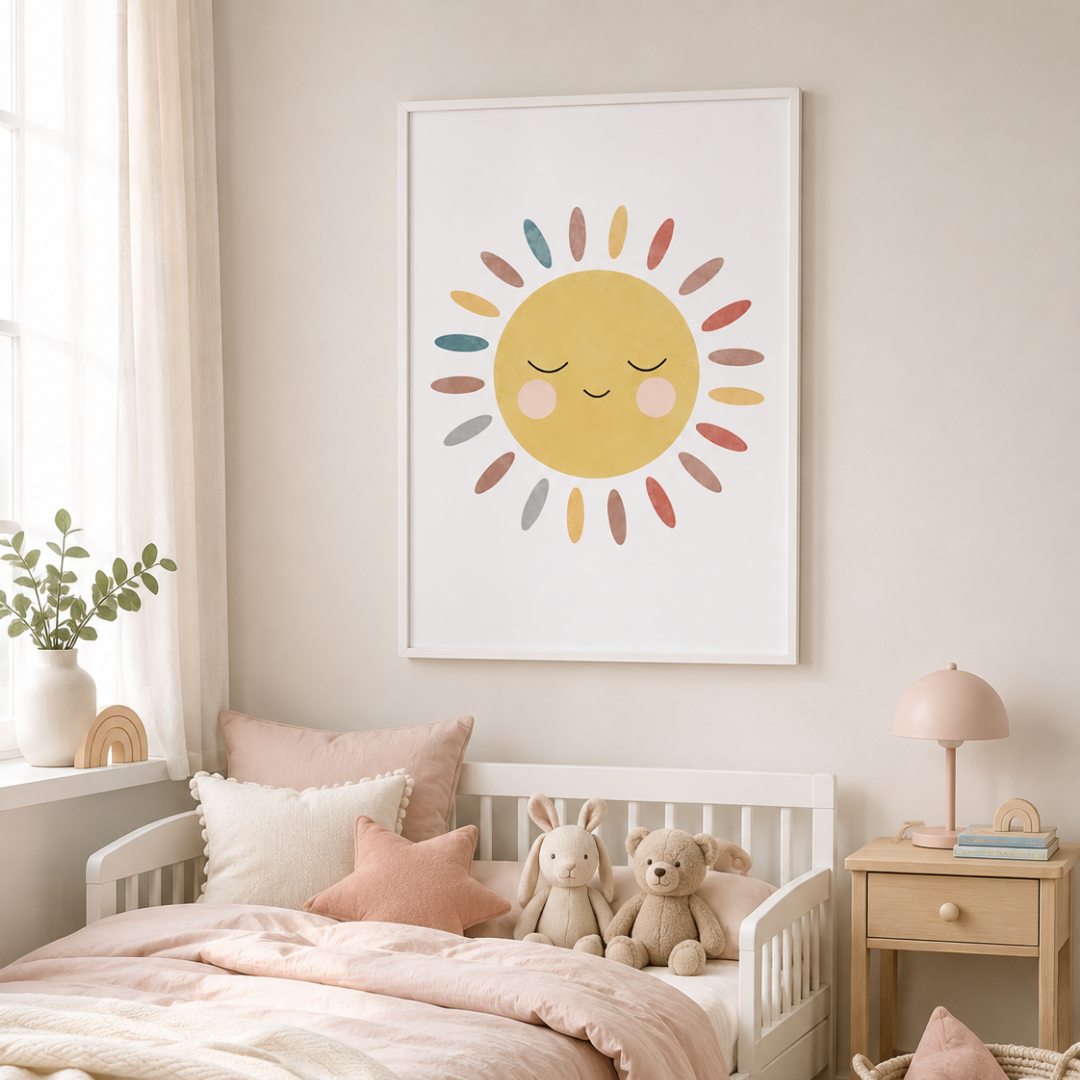 Little Rays Smiling Sun Nursery Canvas Print