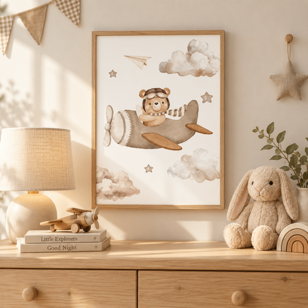 Cloud Cruiser Teddy Canvas Print