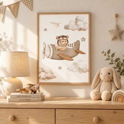Cloud Cruiser Teddy Canvas Print