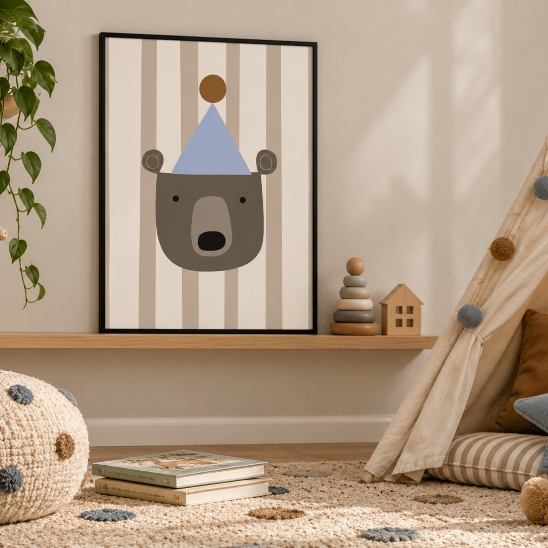 Party Hat Bear Canvas Print