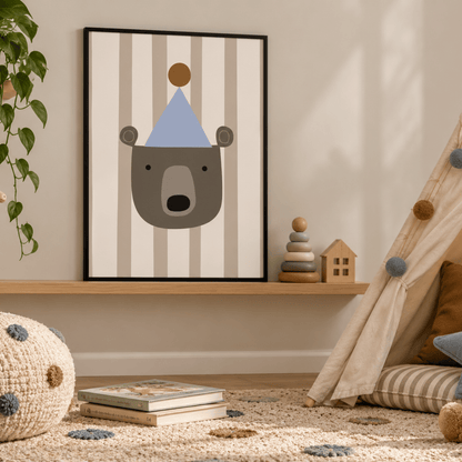 Party Hat Bear Canvas Print