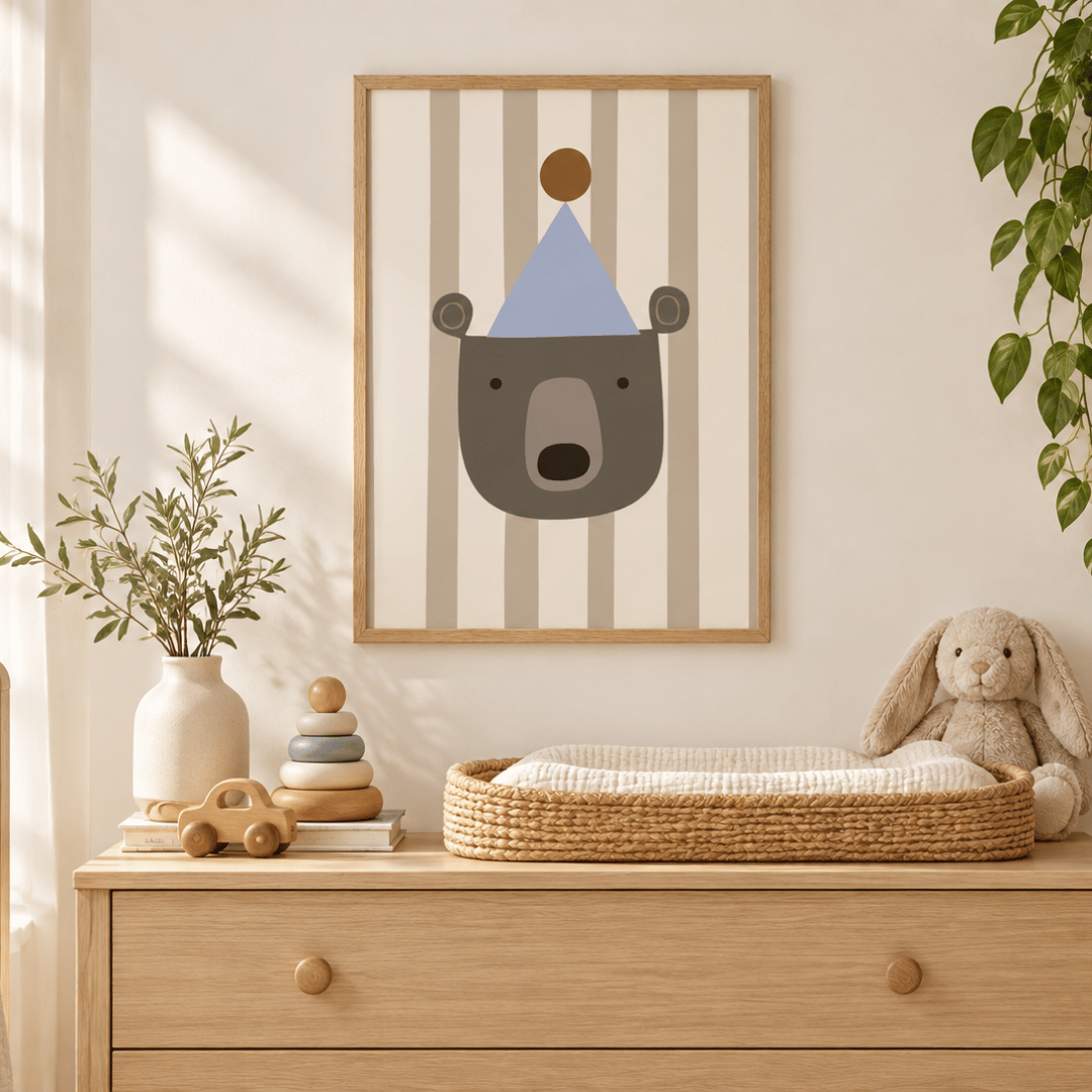 Party Hat Bear Canvas Print
