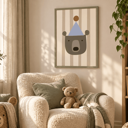 Party Hat Bear Canvas Print