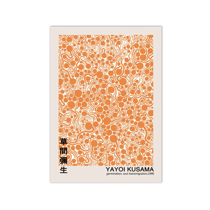 Yayoi Kusama Inspired Orange Cellular Flow Canvas Print