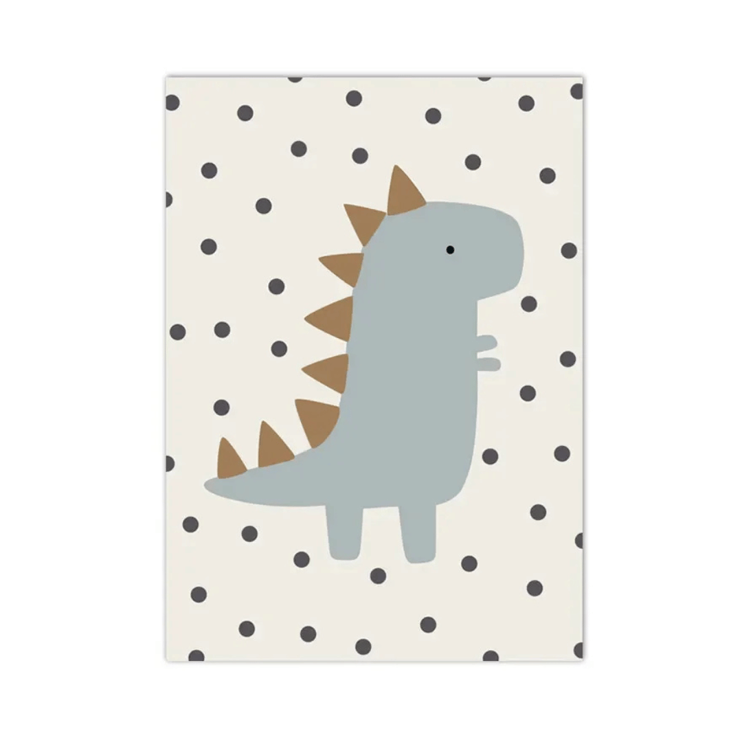 Little Blue Dinosaur Canvas Print