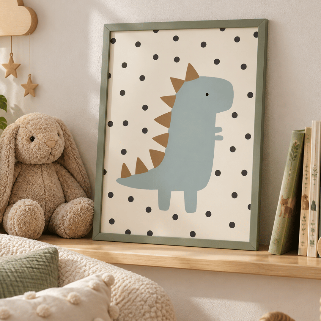 Little Blue Dinosaur Canvas Print