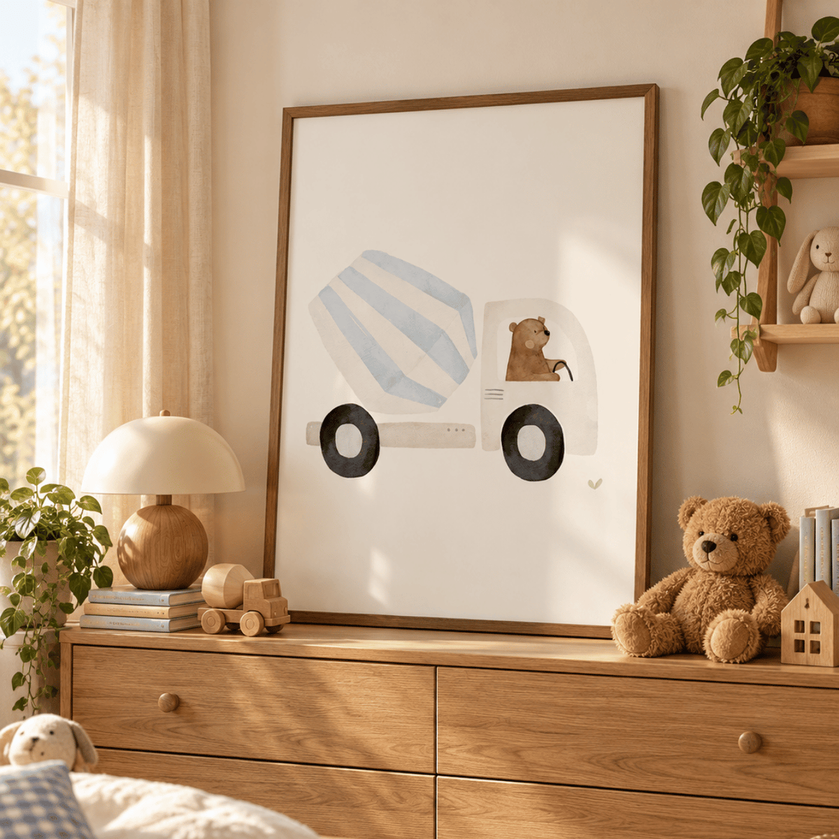 Builder Bear Cement Mixer Canvas Print